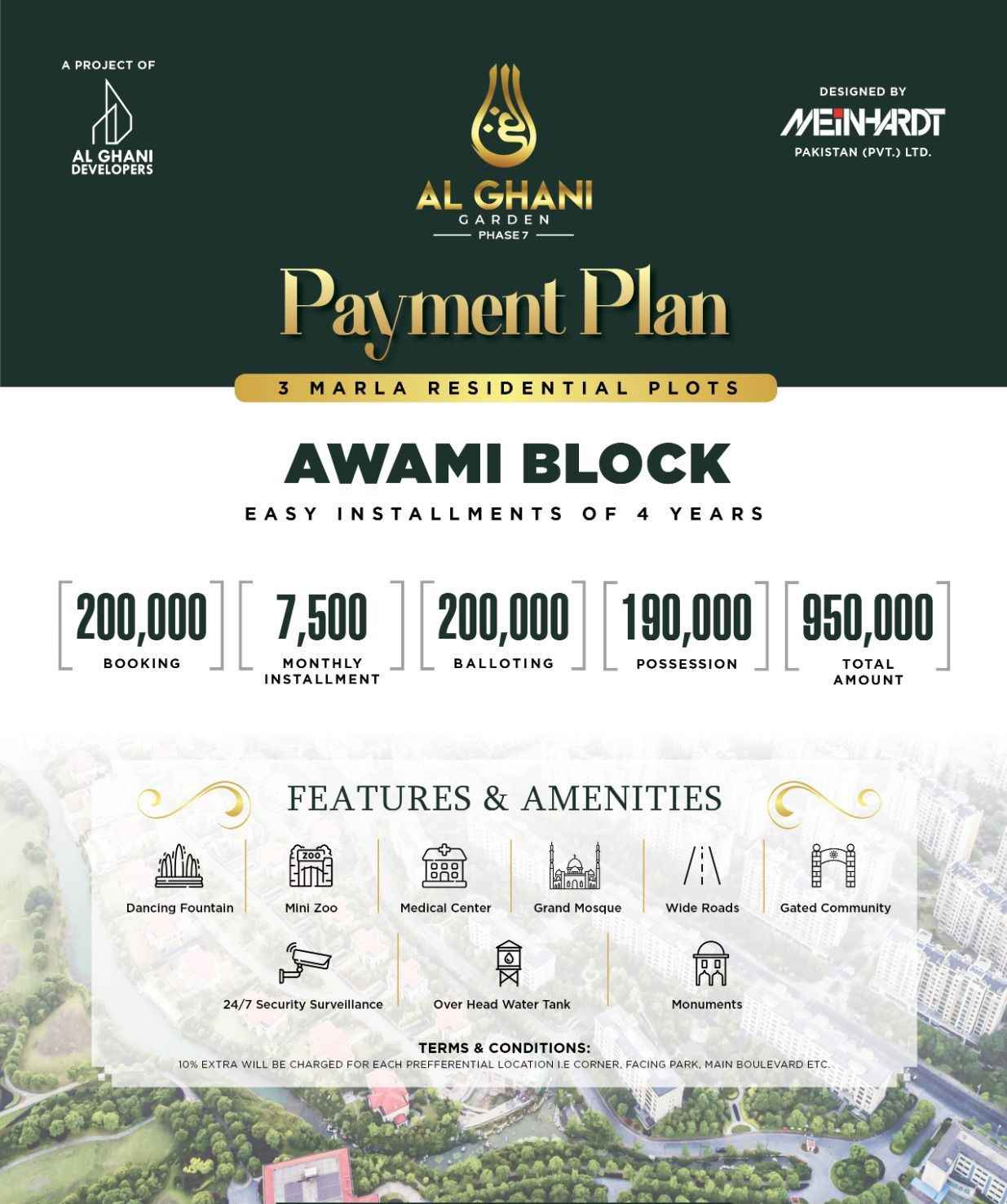 Al Ghani Garden Phase 7 Awami Block Payment Plan