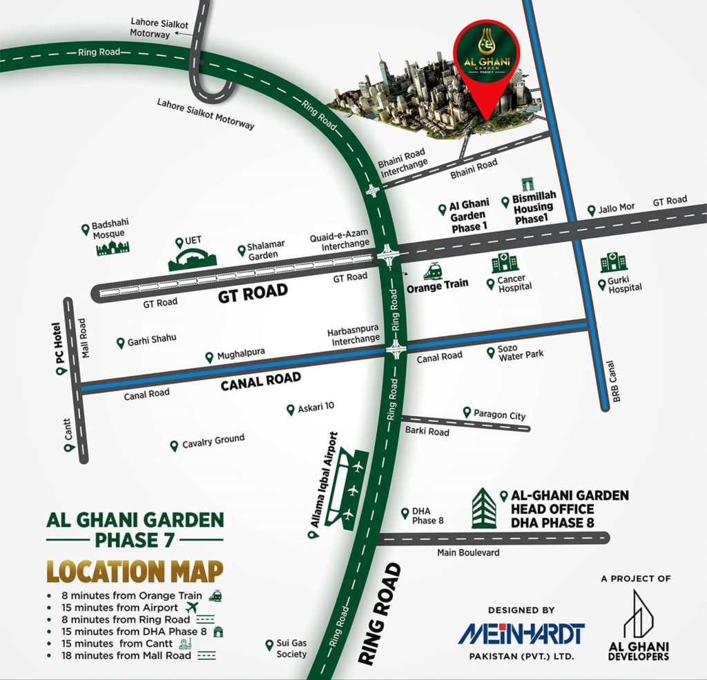Al Ghani Garden Phase 7 Location Map